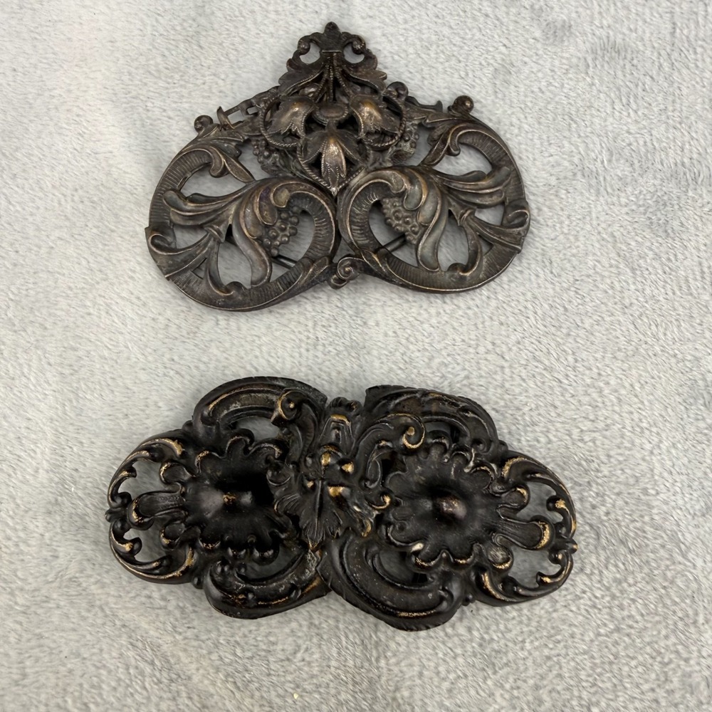 Vintage Art Nouveau  Buckle Set of 2 - Picture 2 of 8